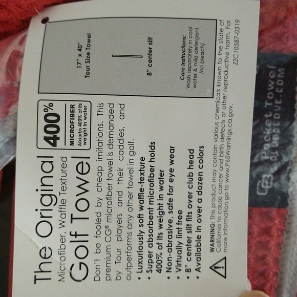 NM Lobos Golf Caddy Towel includes FREE 8"x12" Green side Pocket Towel - Picture 4 of 6